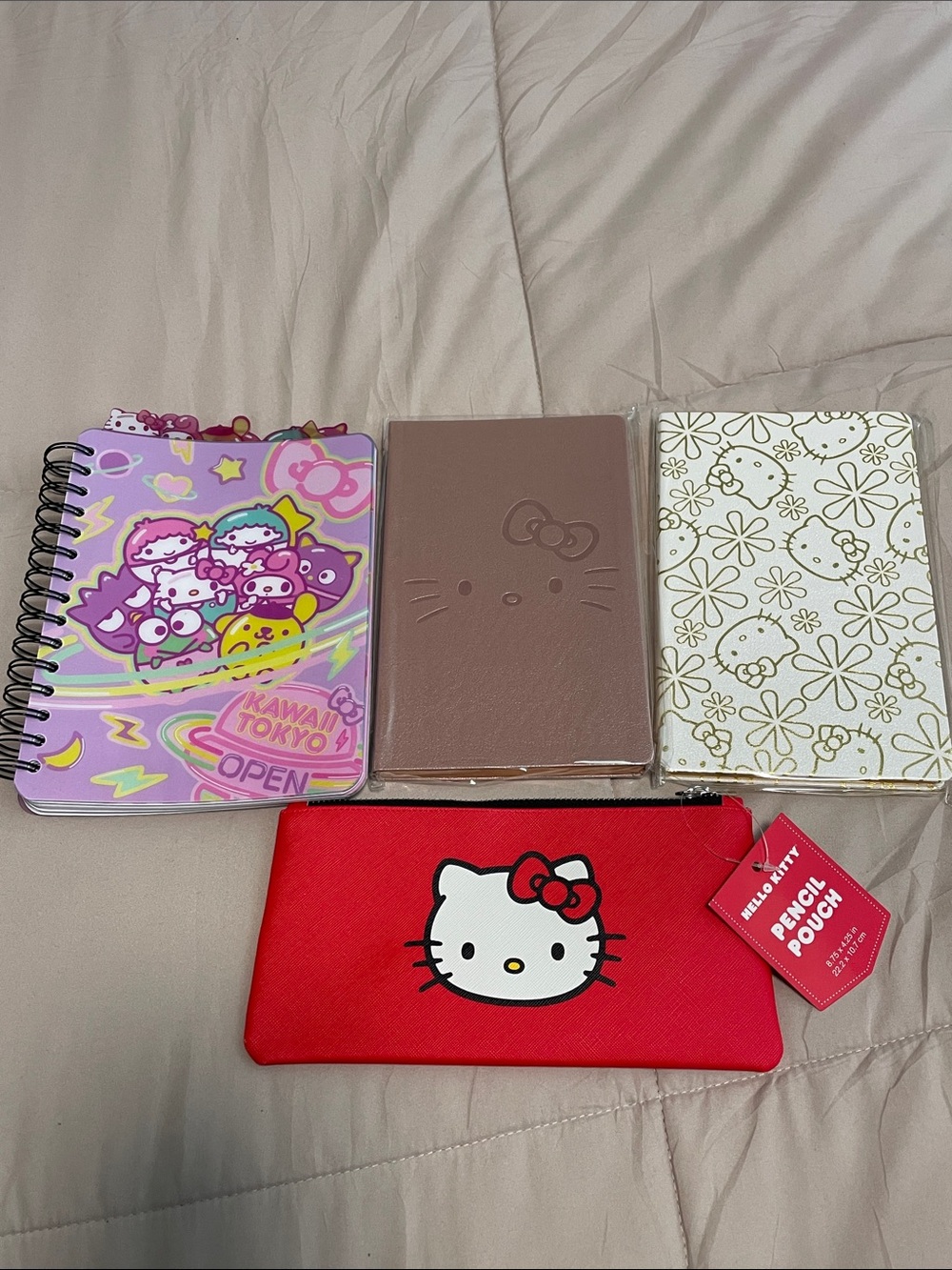 Hello Kitty Bundle includes: Hello Kitty Pencil Pouch w/Character Notebooks NWT